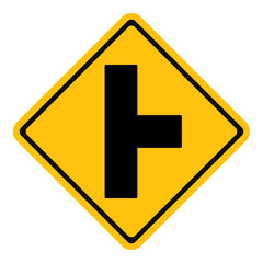 Obraz premium Warning three separate signs on the right side