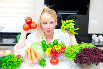 Pretty Woman in the kitchen