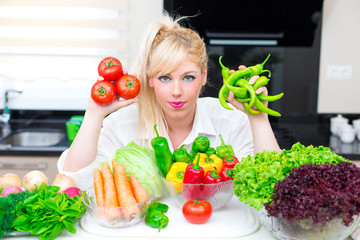 Pretty Woman in the kitchen