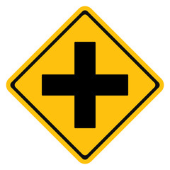Warning traffic sign intersection