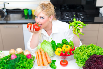 Pretty Woman in the kitchen