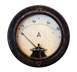 Old meter isolated on a white background