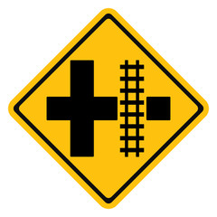 Warning traffic sign Railroad crossing
