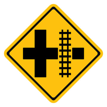 Warning traffic sign Railroad crossing