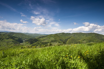 Fototapeta na wymiar green mountain valley