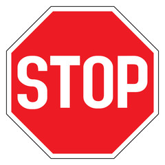 Warning traffic sign, STOP