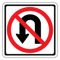 Warning traffic sign DO NOT RETURN LEFT