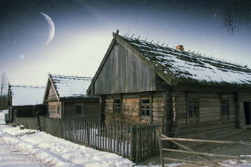 authentic 18th century village in Russia. Elements of this image