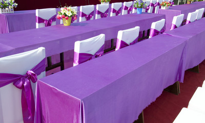 purple ribbon  chair