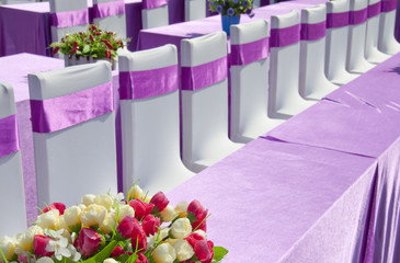 purple ribbon  chair