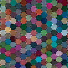 Abstract picture with hexagons of different colors. Raster