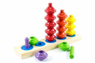 colorful wood toy isolated