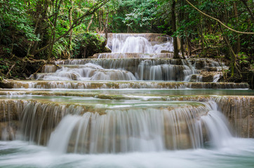 Huay mae kamin beautiful waterfall in Kanchanaburi, Thailand