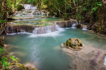Huay mae kamin large waterfall in Kanchanaburi, Thailand