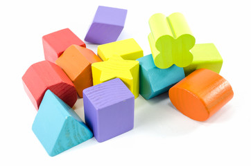 Fototapeta premium wooden toy blocks isolated