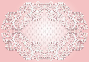 Stylish invitation or greeting card. Elegant lace frame.