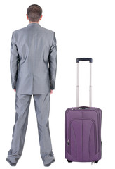 Businessman traveling with suitcas