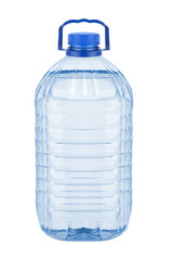 Large plastic bottle with water on white background