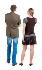 Back view of young couple