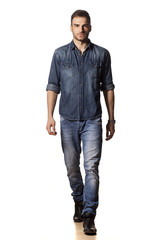 young handsome guy on the white background
