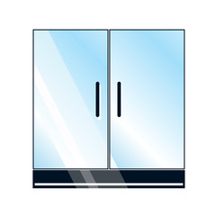 Glass doors on white background