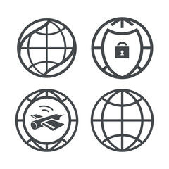 Fototapeta premium Globe earth icons set