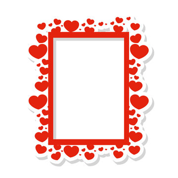 Vector frame of hearts