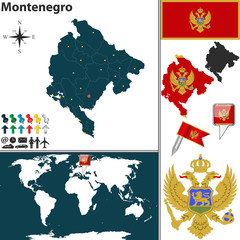 Obraz premium Map of Montenegro