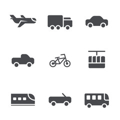 Vector modes of transport icons set