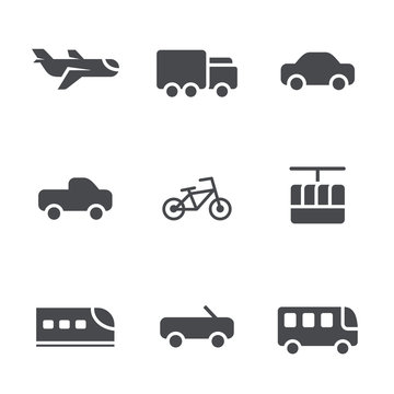 Vector Modes Of Transport Icons Set