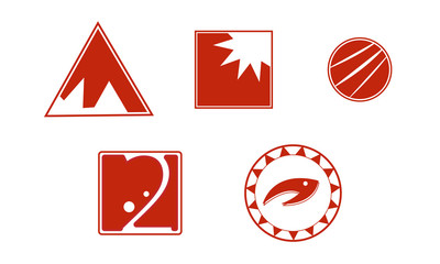 simple red logos - obrazy, fototapety, plakaty