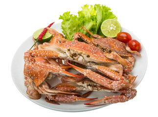 Boiled blue crab