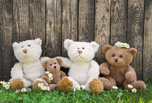 Freunde oder Konzept Freundschaft: Teddybären als Familie