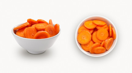 carrot slices on a white background
