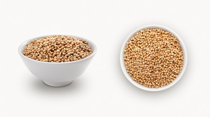 coriander seeds isolated on white background