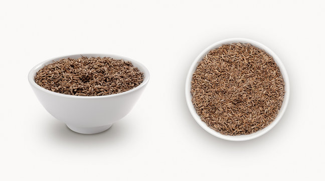 cumin seeds isolated on white background