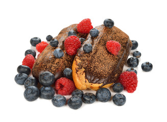 Eclairs with berries
