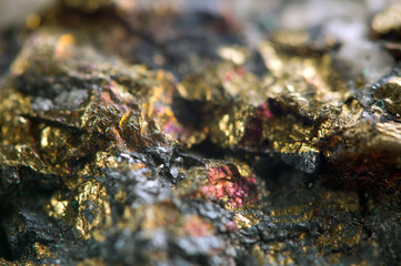 Golden background, rather unique macro photo a rare nugget