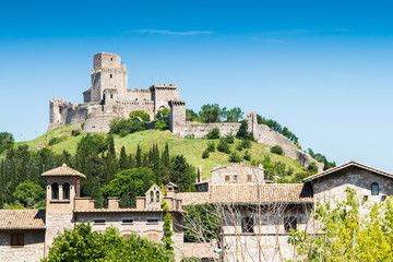 Rocca maggiore, Assisi - obrazy, fototapety, plakaty