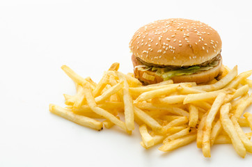 Hamburger french fries