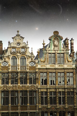 Fototapeta premium Brussels night. Elements of this image furnished by NASA
