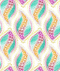 Seamless ethnic watercolor pattern