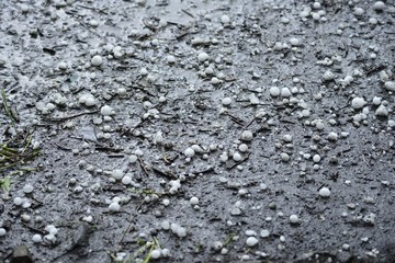 Big ice balls after hail