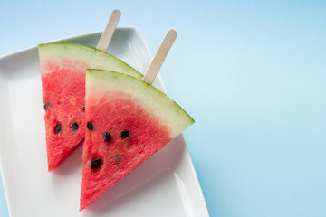 Watermelon cut and served on plate
