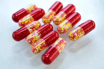 Many colorful pills