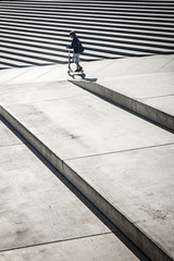 Stairs background with a boy