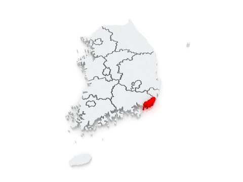 Map of Busan. South Korea.