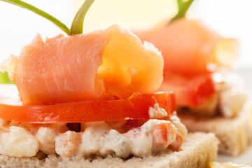 Sandwich with smoked salmon