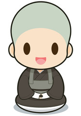 Buddhist monasticism cartoon, japanese