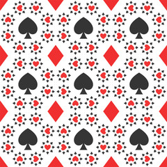 Seamless pattern of card suits